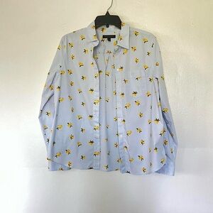 Lemon fruit patterned button up top